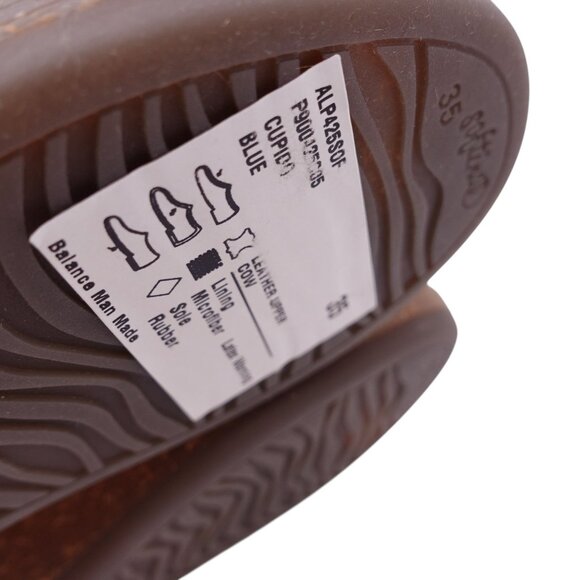 NIB Softinos by FLY London Alp Sandals Sz 35 US 4 Blue Leather Slingback Wedge - Picture 11 of 13